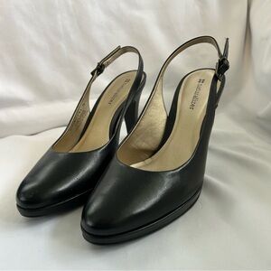 Naturalizer 7 M Leather Black Slingback Heels